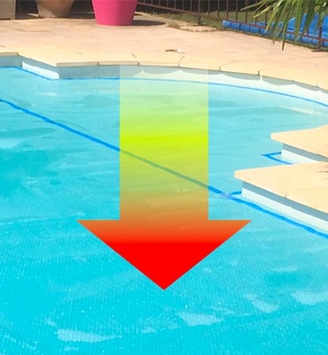 Augmentation température de l'eau de piscine par bâche à bulles